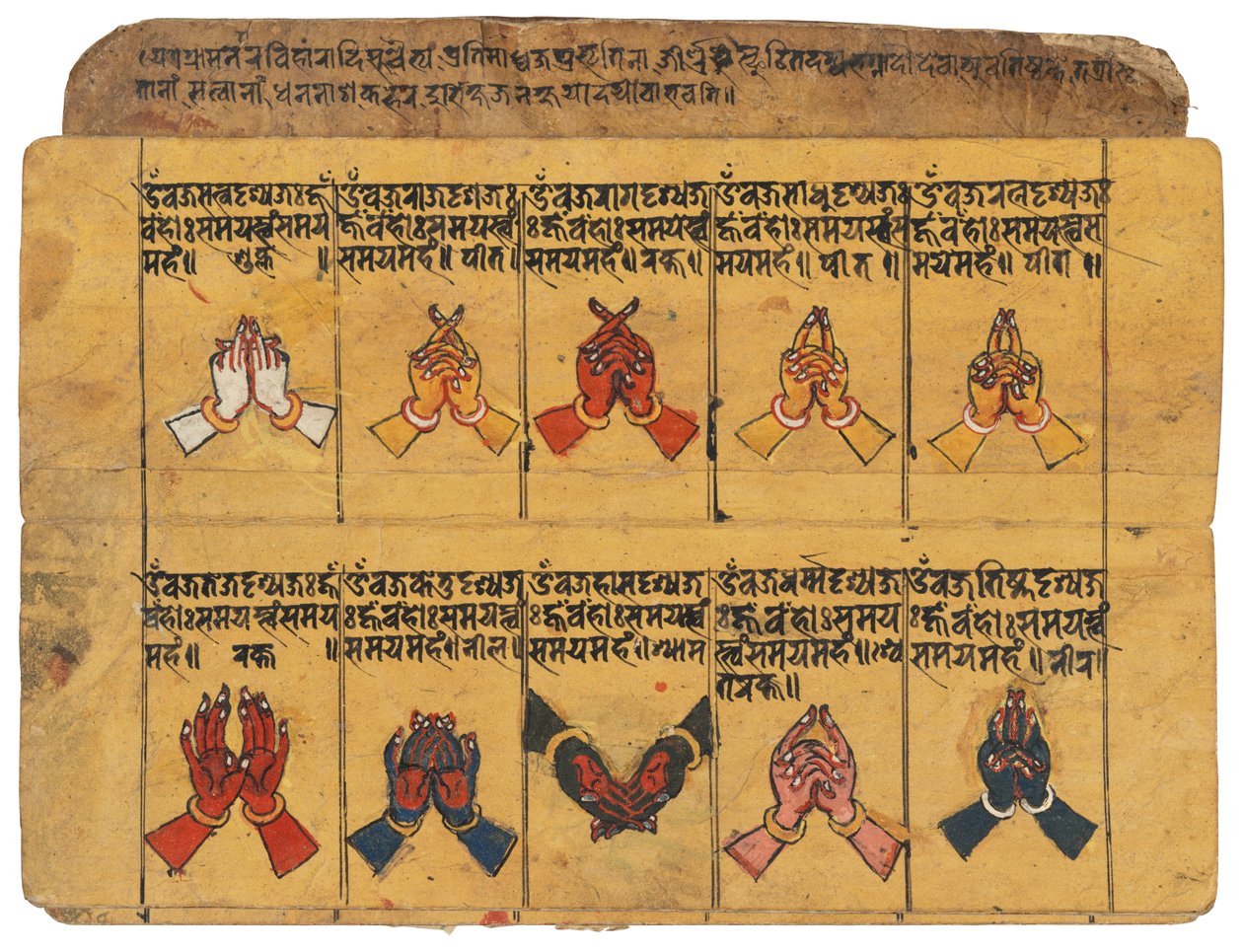 Un manoscritto Thyasapu con illustrazioni iconografiche di Mudra, Nepal da School Nepalese