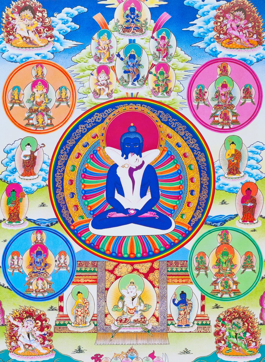 Immagine che raffigura Samantabhadra, insieme alla sua consorte, simbolo di unità con l