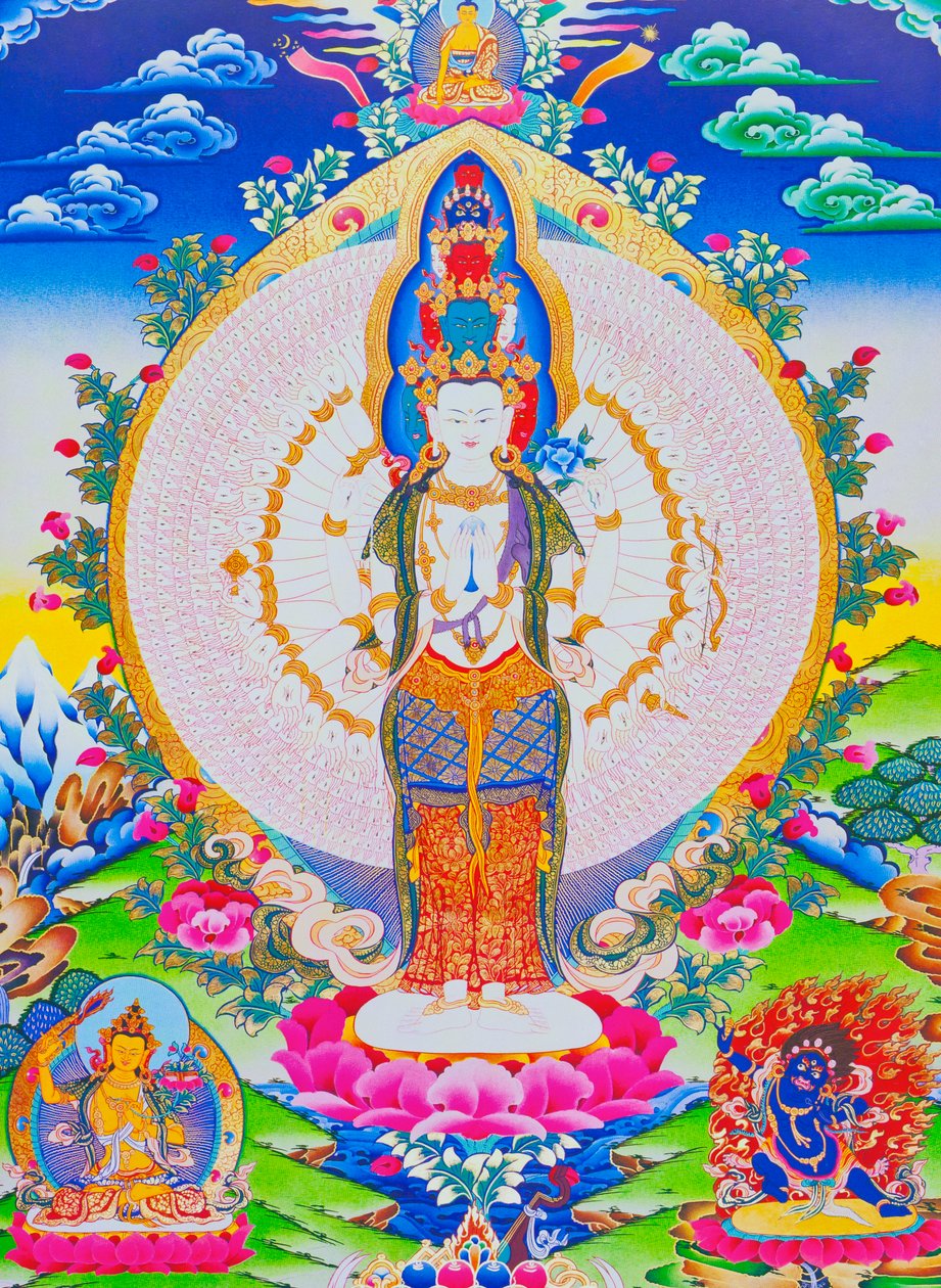 Immagine raffigurante Avalokiteshvara dalle mille braccia, l