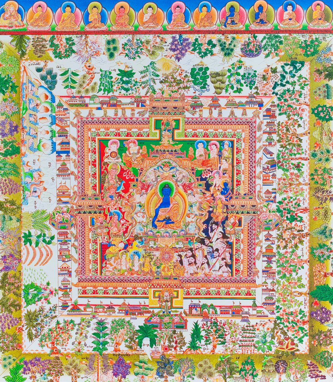 Mandala del Buddha della Medicina, Nepal da School Nepalese