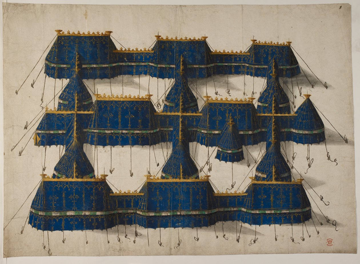 Progetto per un padiglione reale in blu e oro da School Netherlandish