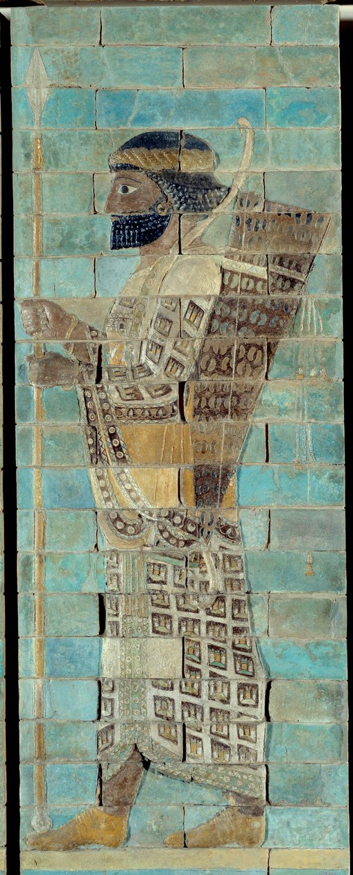 Il fregio degli arcieri, dal palazzo di Dario I, re di Persia, a Susa (V secolo a.C.). Rilievo in mattoni smaltati. Parigi, Museo del Louvre. da School Persian