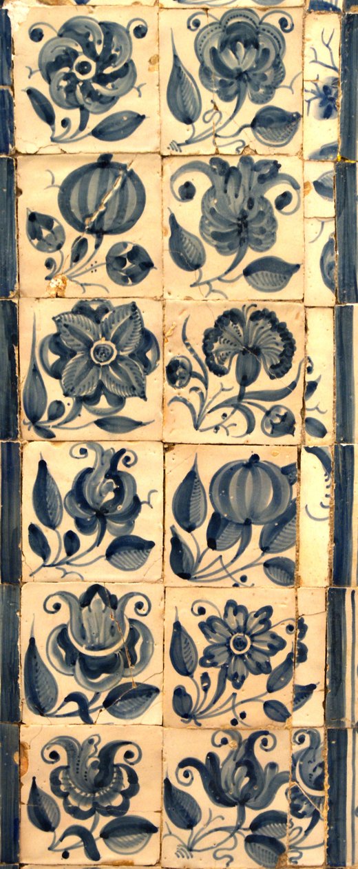 Pannello raffigurante varie specie di fiori, Tarouca, Portogallo da School Portuguese