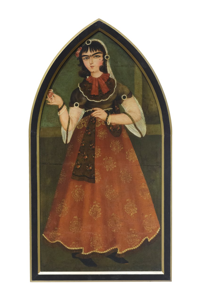 Una giovane donna, di un seguace di Mohammad Hassan, artista sconosciuto da School Qajar