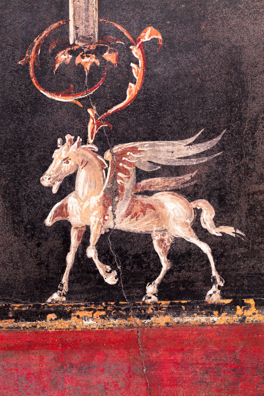 Decorazione architettonica con cavalli alati (pegasi), Ercolano da School Roman
