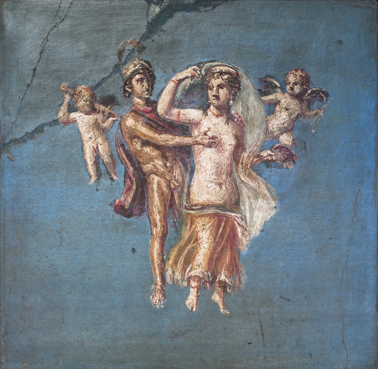 Marte e Venere su sfondo blu, Ercolano da School Roman