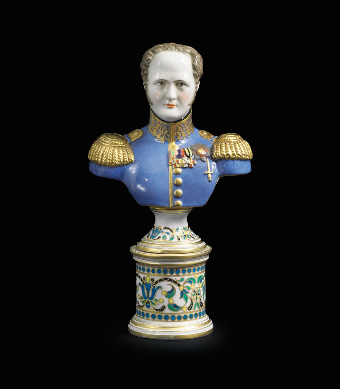 Un busto in porcellana dell