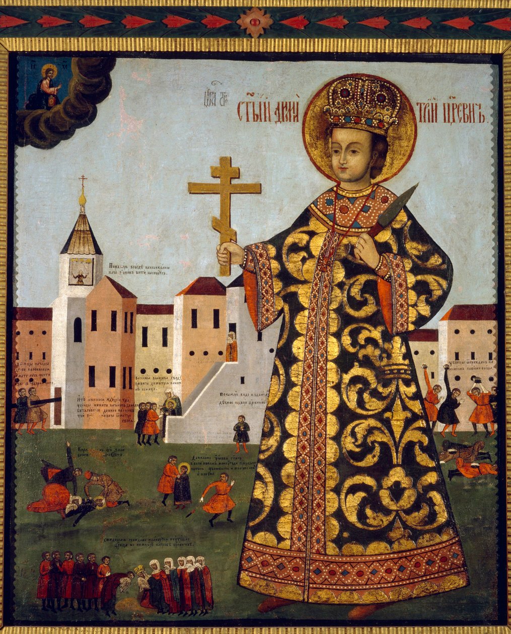 Il tsarevich Demetrius (1582-1591) (o Dimitri di Mosca, davanti alla città di Uglich, in Russia) da School Russian