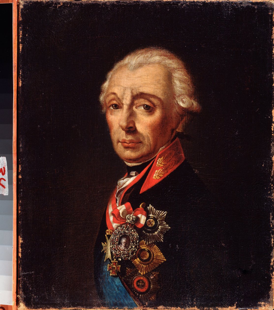 Ritratto del maresciallo generale principe Alexander Suvorov da School Russian