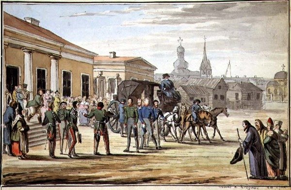 Soldati russi che arrivano a Krasnoy da School Russian