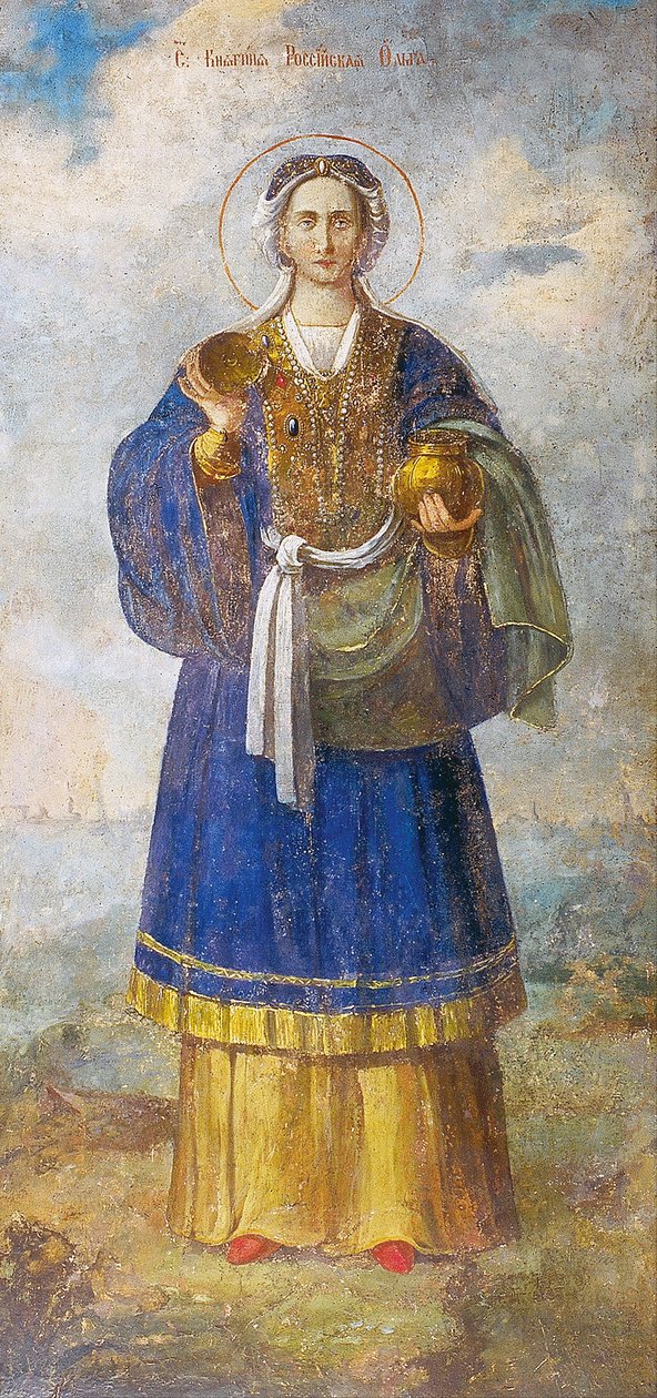 Santa Olga, Principessa di Kiev, c.1700 da School Russian