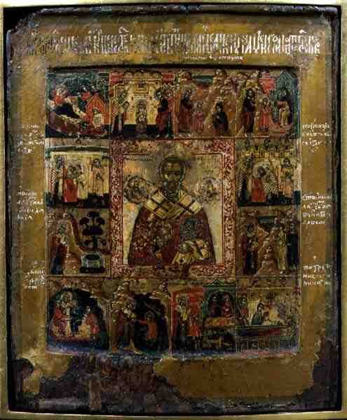 San Nicola e scene della vita del santo da School Russian