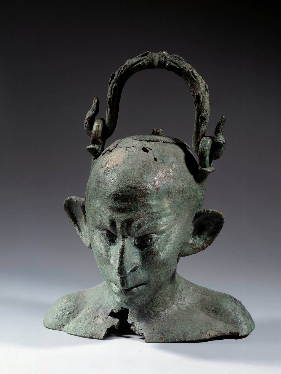 Vaso a forma di testa di bronzo: busto di schiavo siriano (?). II o III secolo d.C. da School Syrian