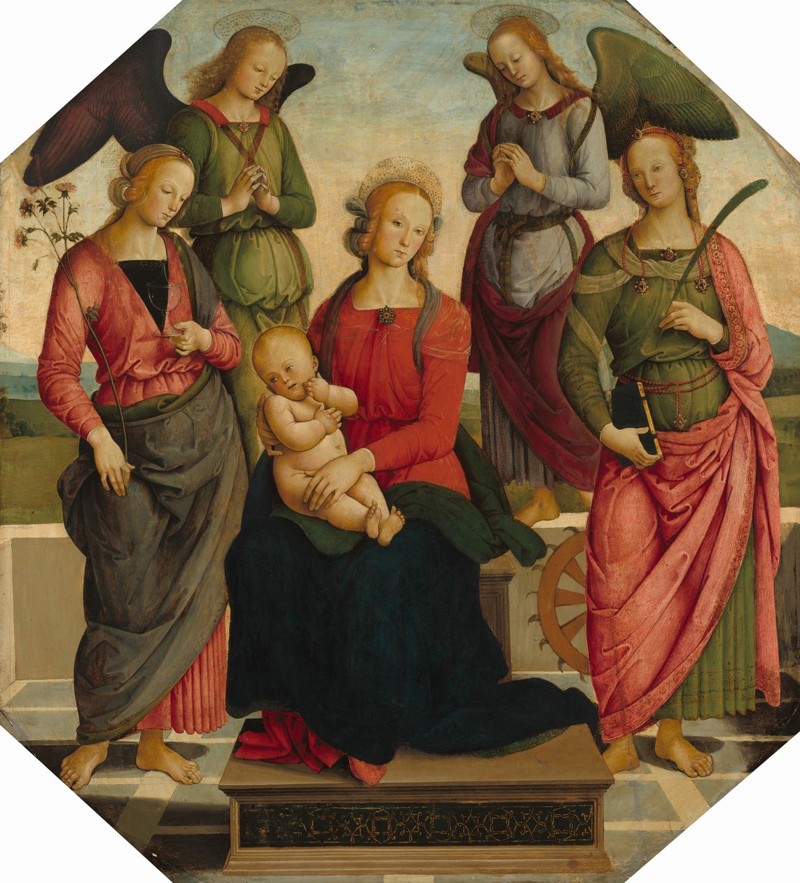 Madonna col Bambino con due angeli, Santa Rosa e Santa Caterina d