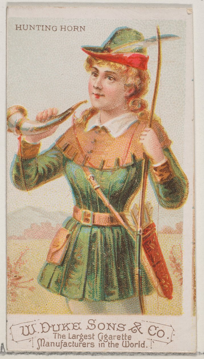Corno da caccia, dalla serie Strumenti Musicali N82 per sigarette marca Duke, 1888 da Schumacher and Ettlinger