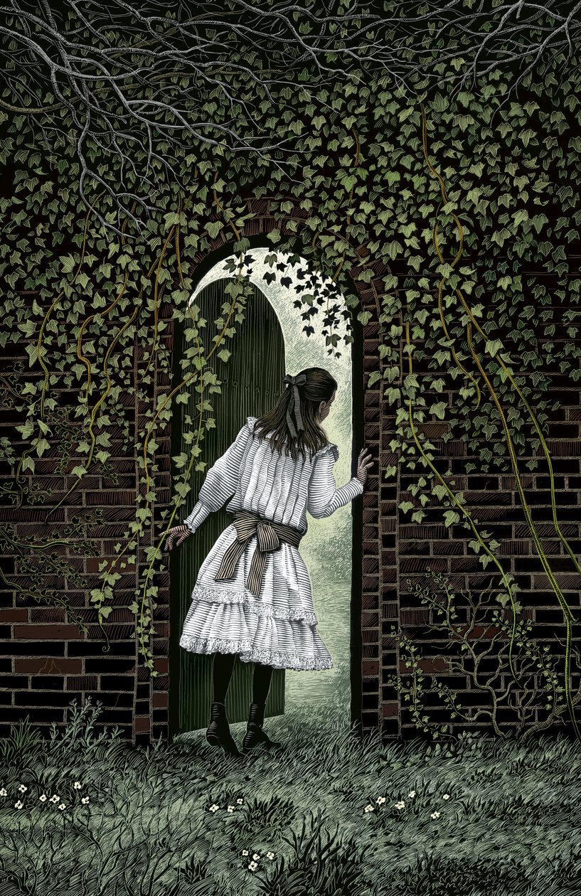Il giardino segreto, 2004 (tavola a graffio, colorata in digitale) da Scott McKowen