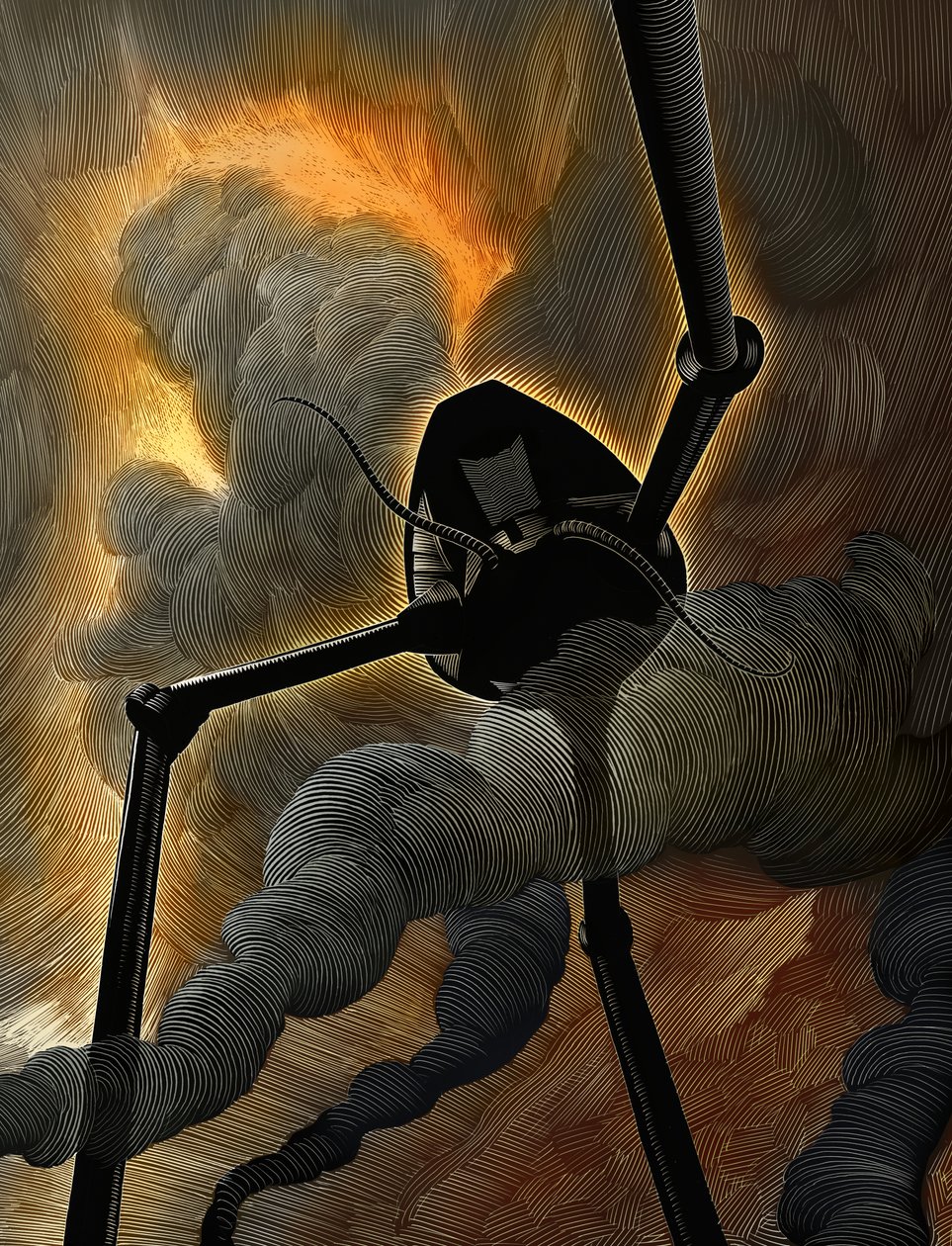 La guerra dei mondi, 2014 (tavola di graffio, colorata in digitale) da Scott McKowen