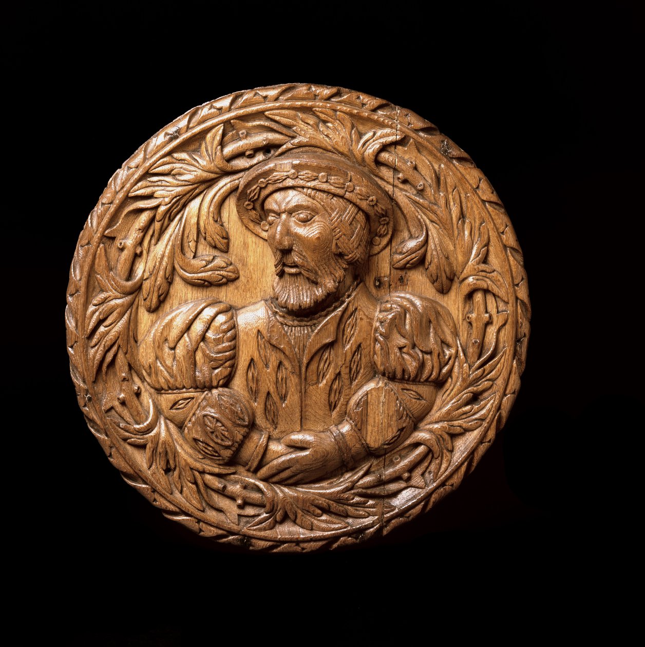 Tondo, pensato per rappresentare Giacomo V (1512-42) di Scozia, dal soffitto della Camera di Presenza del Re nel Castello di Stirling, 1540 da Scottish School