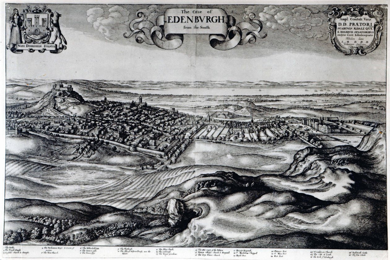 La città di Edimburgo dal sud da Scottish School