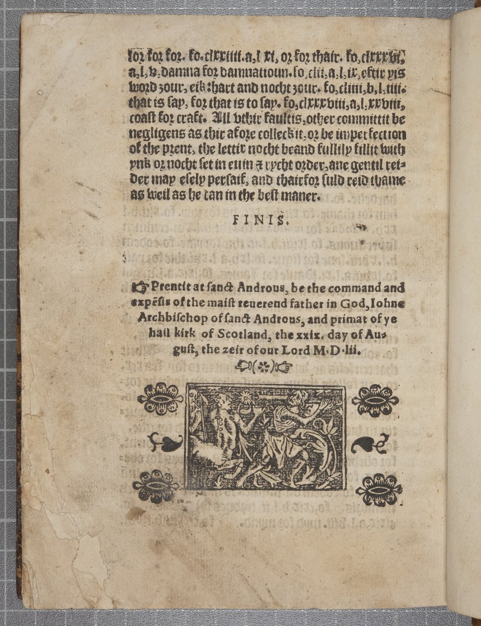 Fol 207 verso, da The Catechisme, 1552 da Scottish School