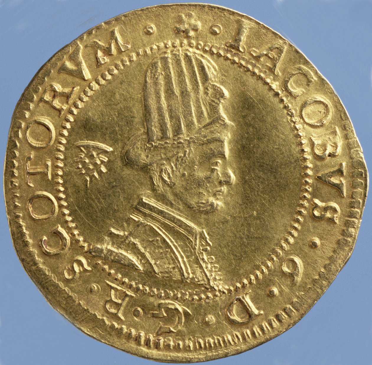 4 sterline scozzesi (hat-piece) di Giacomo VI, zecca di Edimburgo, 1591 (dritto) da Scottish School