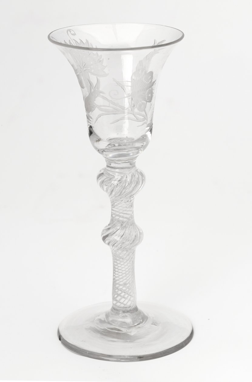 Bicchiere da vino Jacobite inciso, c.1760 da Scottish School