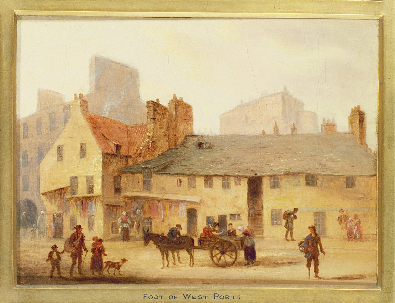Piede di West Port, dettaglio da Edimburgo: Nove vedute della città vecchia da Scottish School