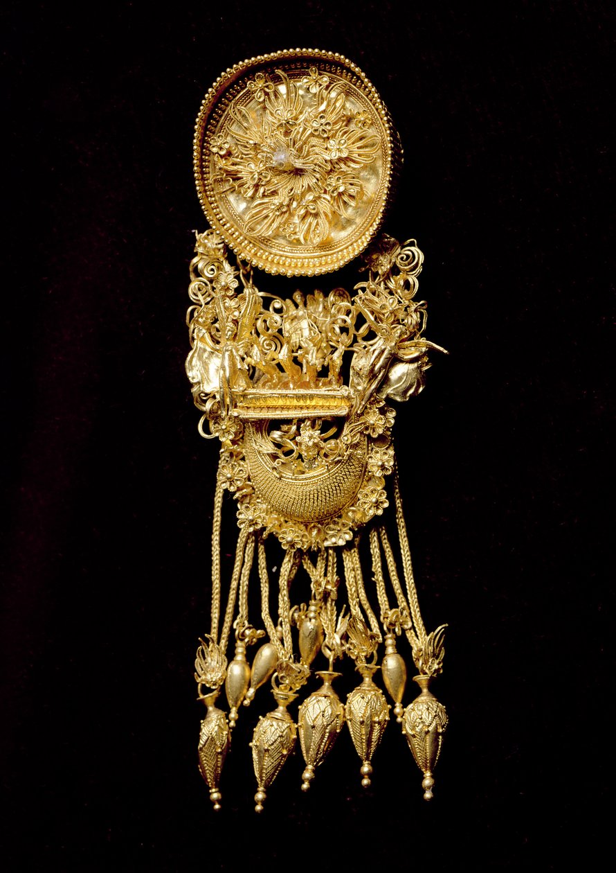 Orecchino, dal necropoli di Feodosia, Crimea, IV secolo a.C. da Scythian