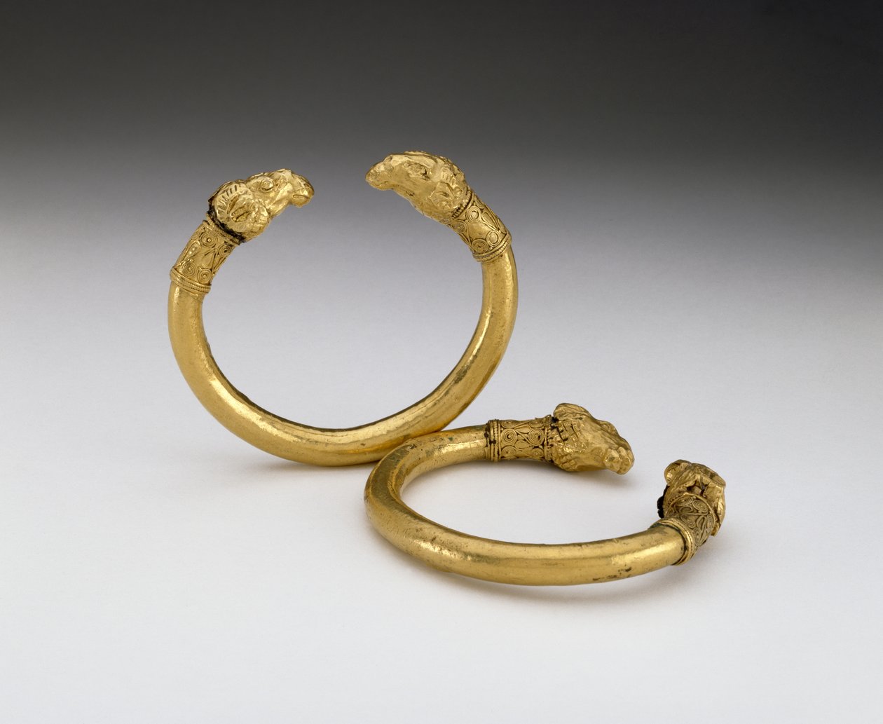 Coppia di braccialetti con terminali a testa di ariete da Scythian