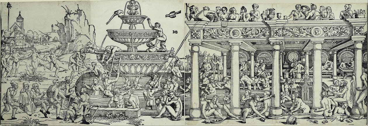 Fontana della giovinezza e casa da bagno da Hans Sebald Beham