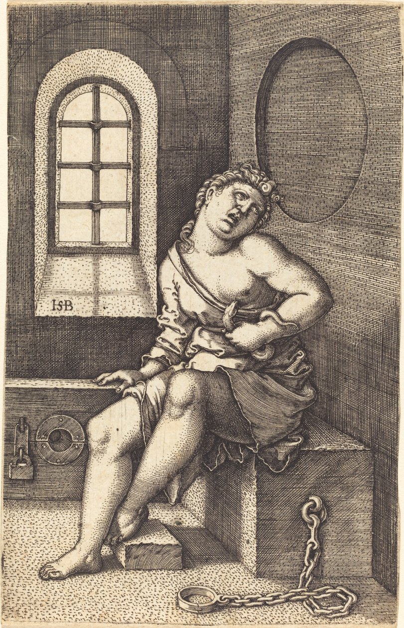 Cleopatra seduta da Sebald Beham