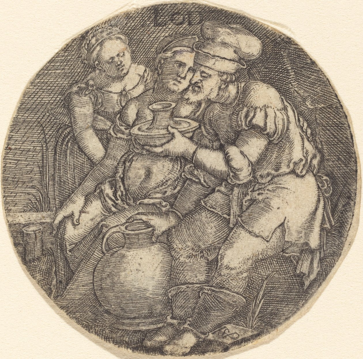 Lot e le sue figlie da Sebald Beham