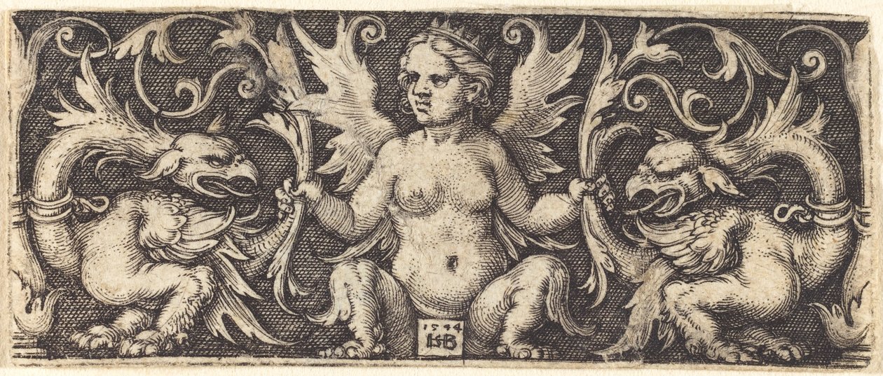 Ornamento con demone femminile da Sebald Beham
