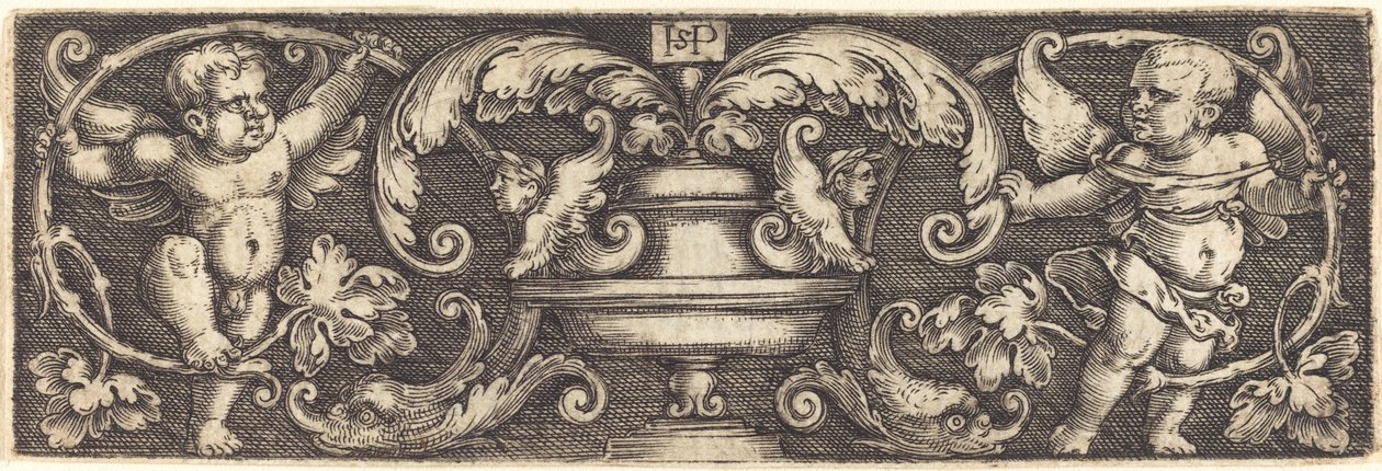 Ornamento con un Vaso tra Due Genii da Sebald Beham