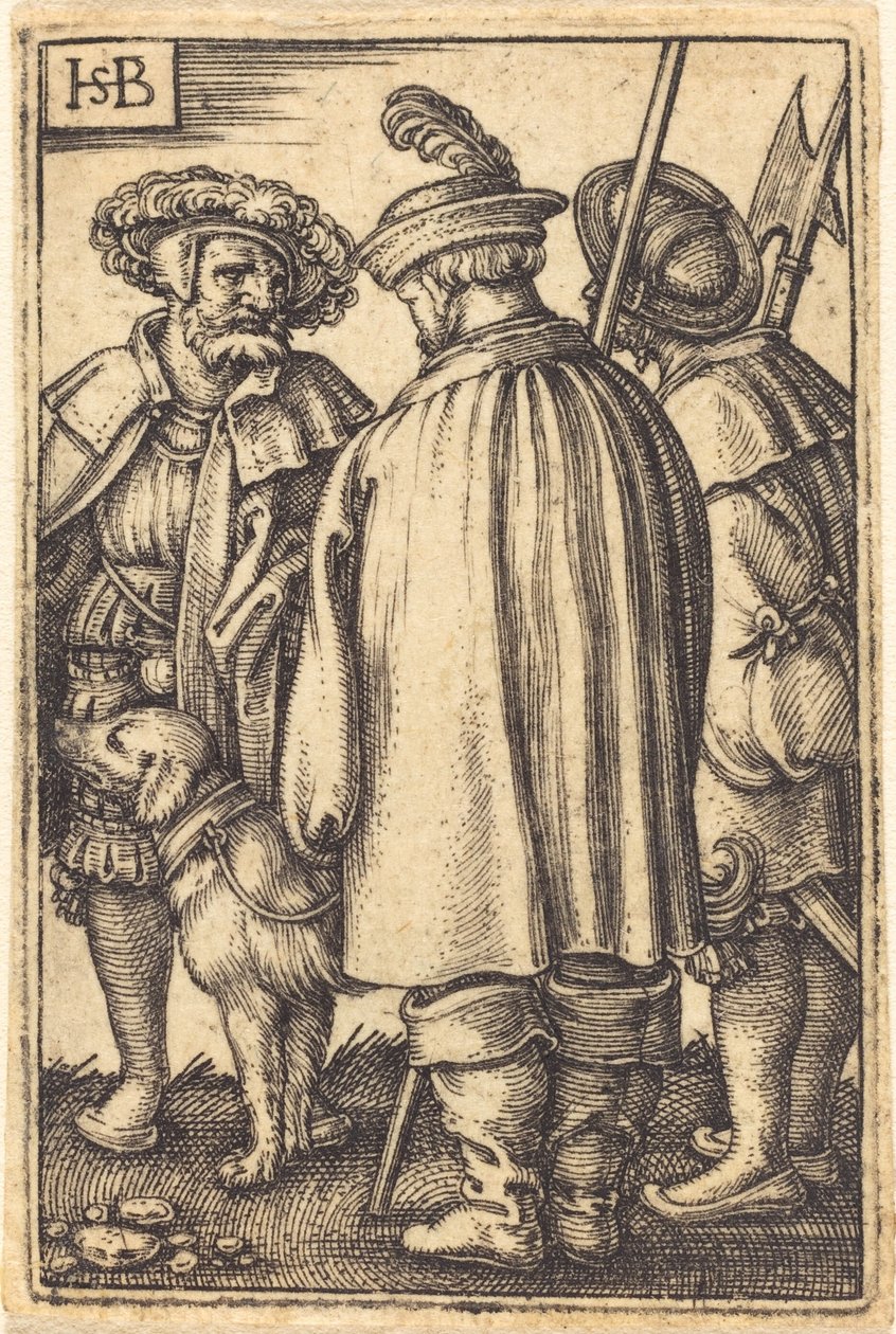 Tre Soldati e un Cane da Sebald Beham