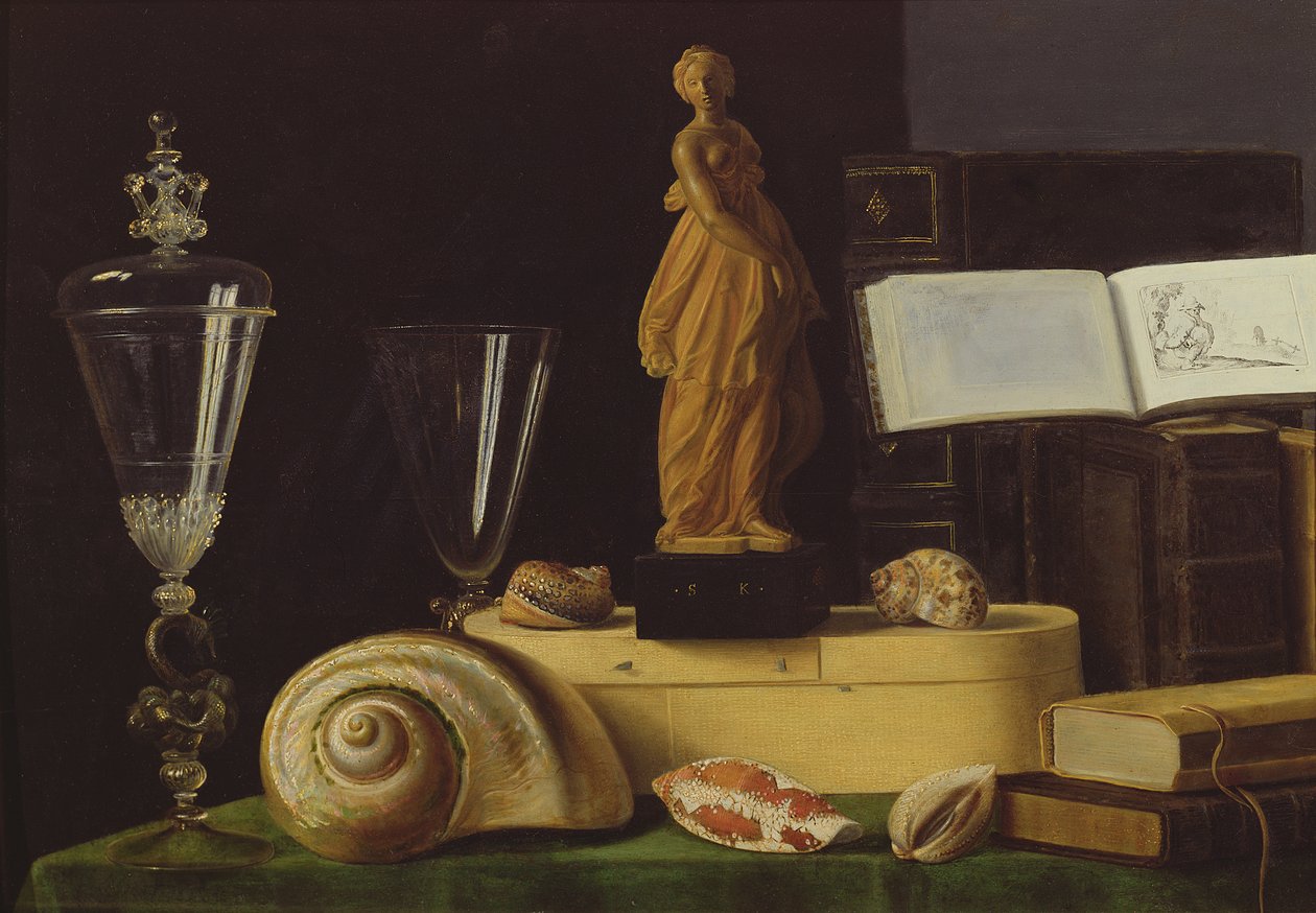 Natura morta con statuetta e conchiglie, c.1630 da Sebastian Stoskopff