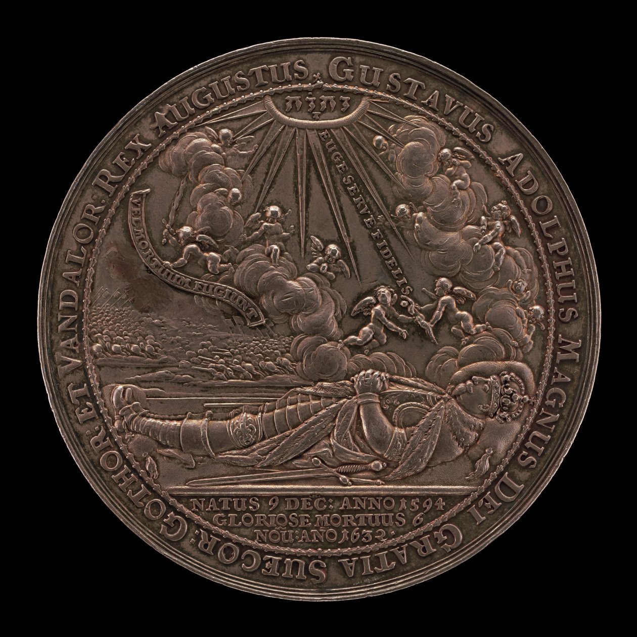 Morte di Gustavo II Adolfo, 1594-1632, Re di Svezia 1611 [recto], 1634 da Sebastian Dadler