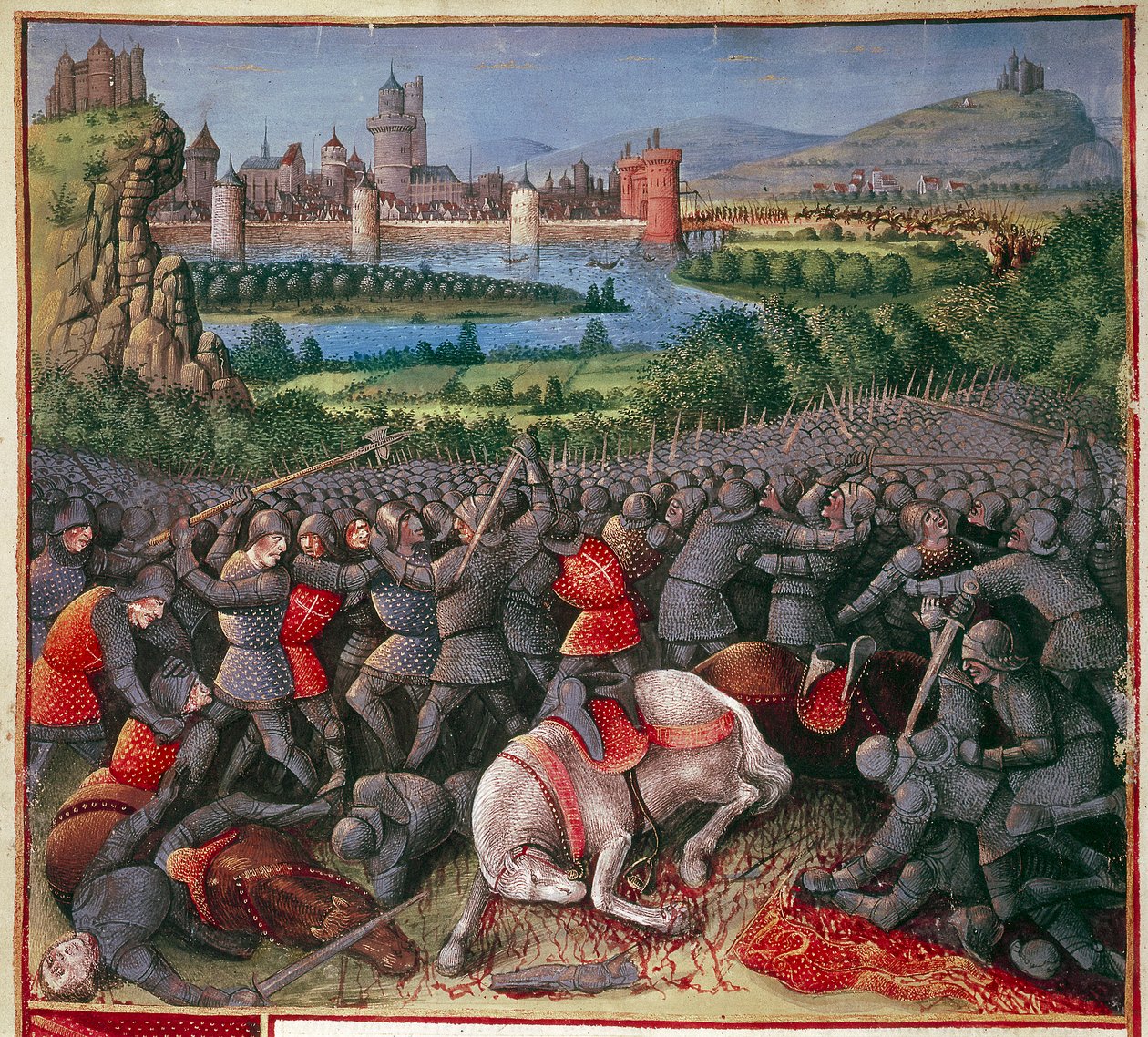 Battaglia durante la Prima Crociata, Crociata dei Popoli, 1096-1099, c1490 da Sebastian Marmoret
