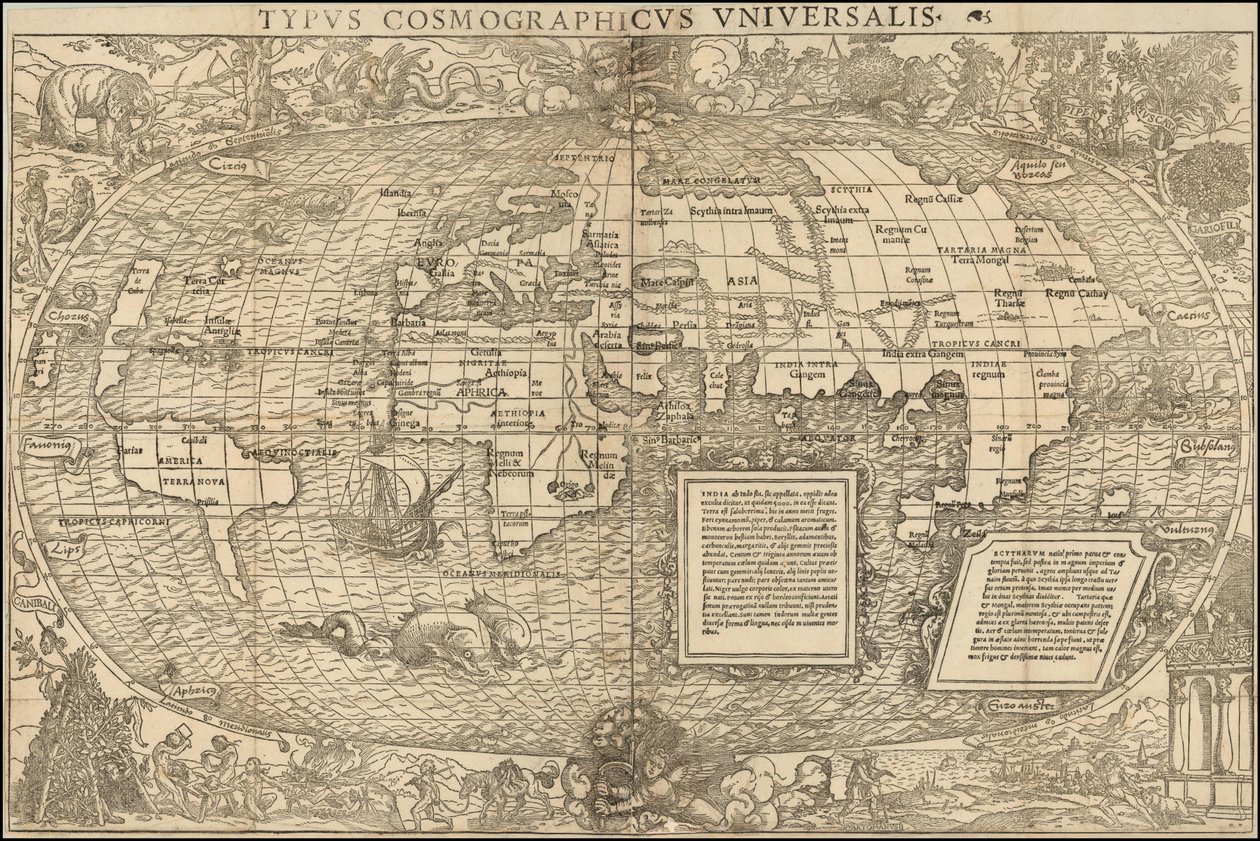 Mappa del mondo del 1537 di Sebastian Munster da Sebastian Munster