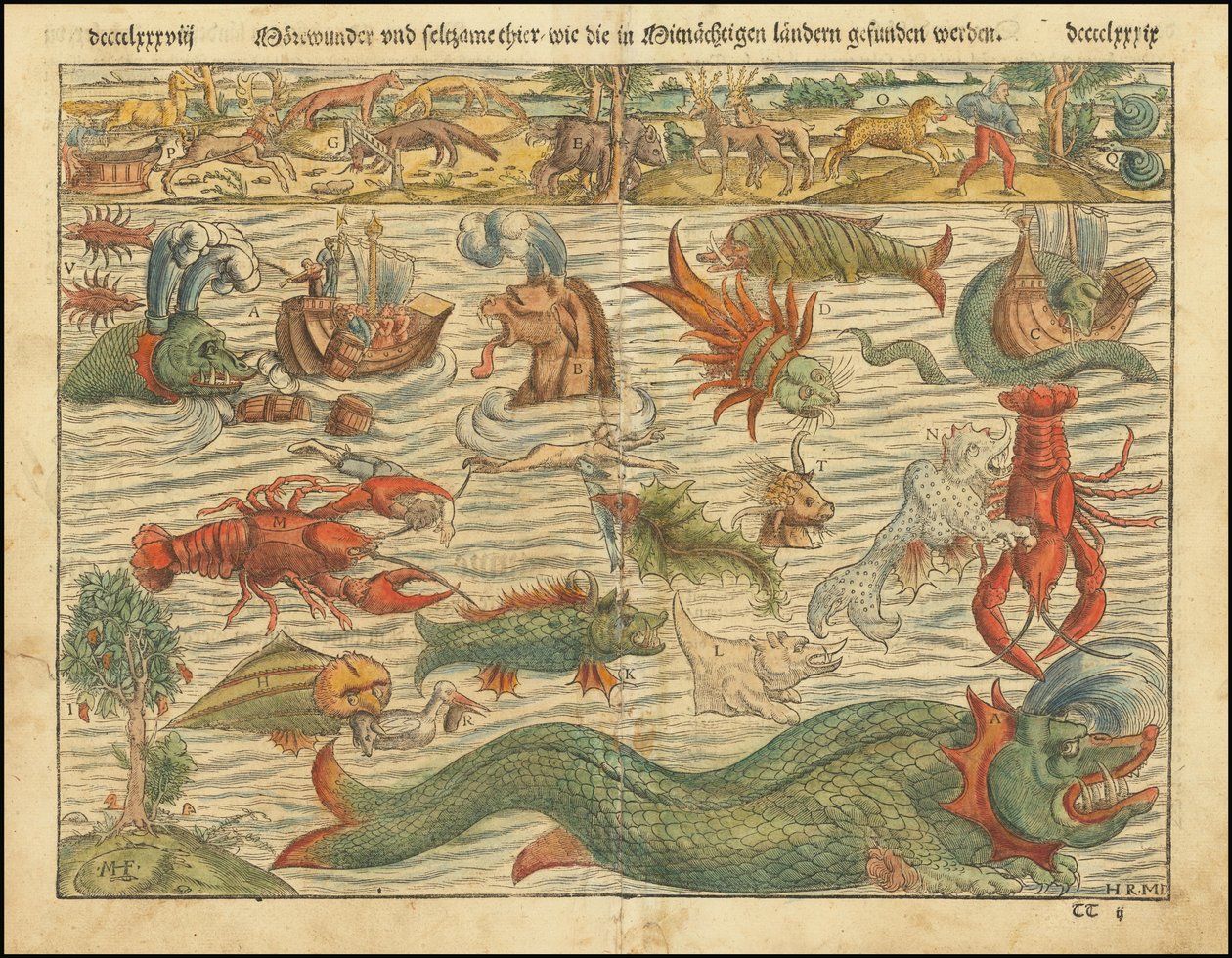 Edizione del 1570 della Carta dei mostri marini di Sebastian Münster da Sebastian Munster