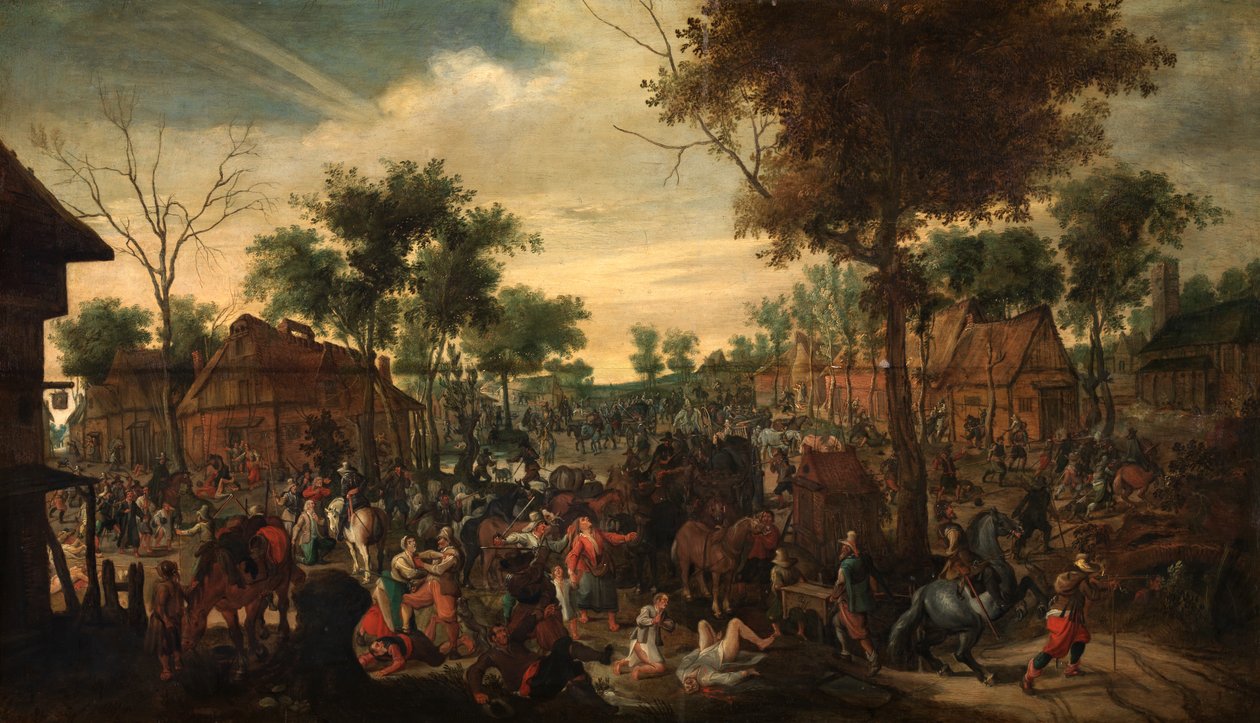 Saccheggio di un villaggio da Sebastian Vrancx