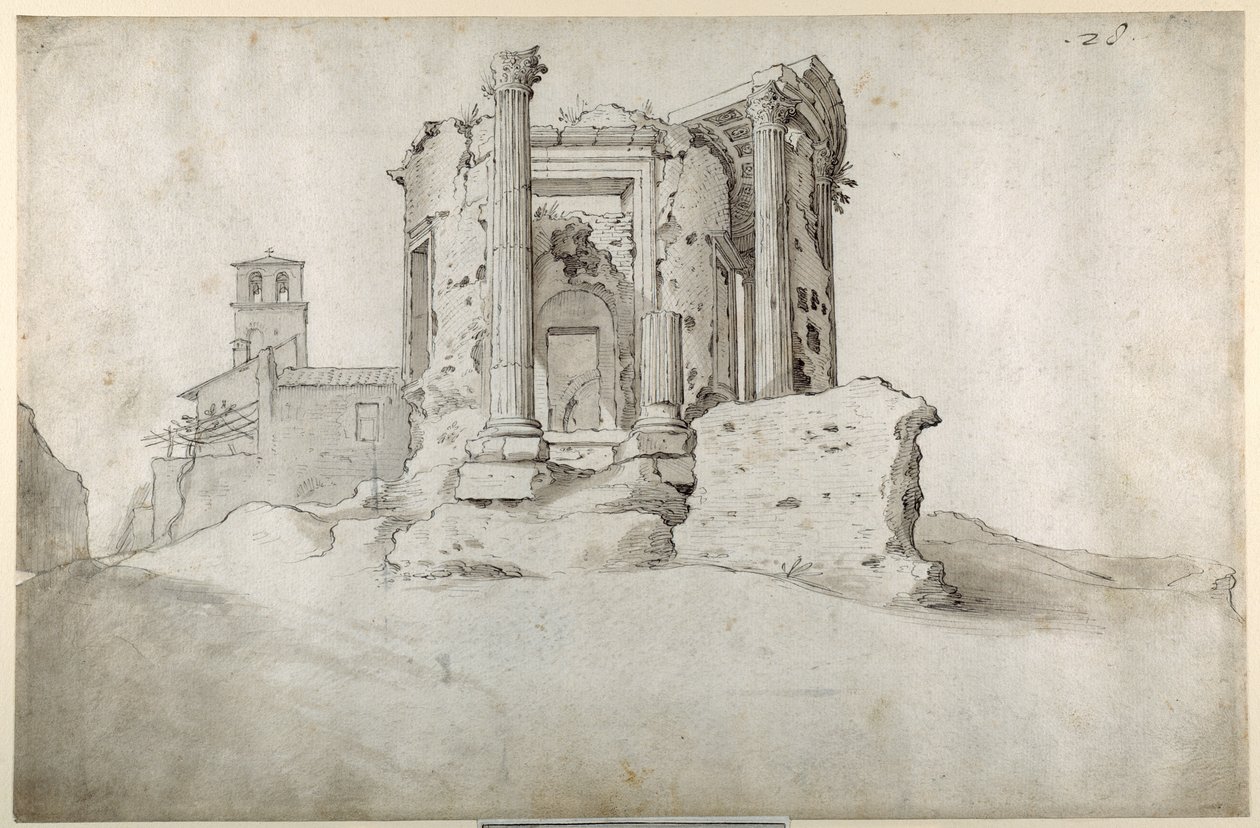 Rovine del Tempio della Sibilla Tiburtina a Tivoli da Sebastian Vrancx