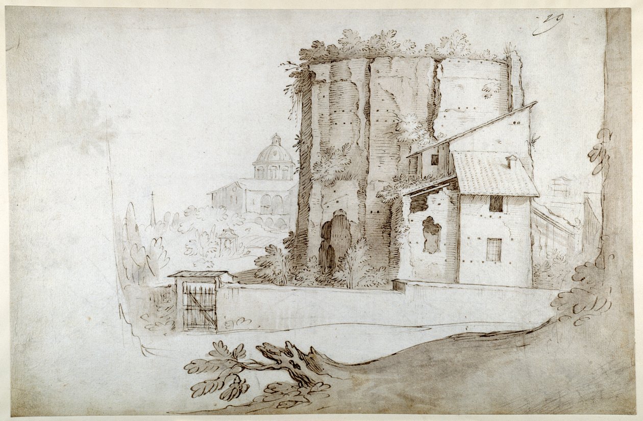 Rovine sul Celio con la chiesa dei SS. Giovanni e Paolo da Sebastian Vrancx