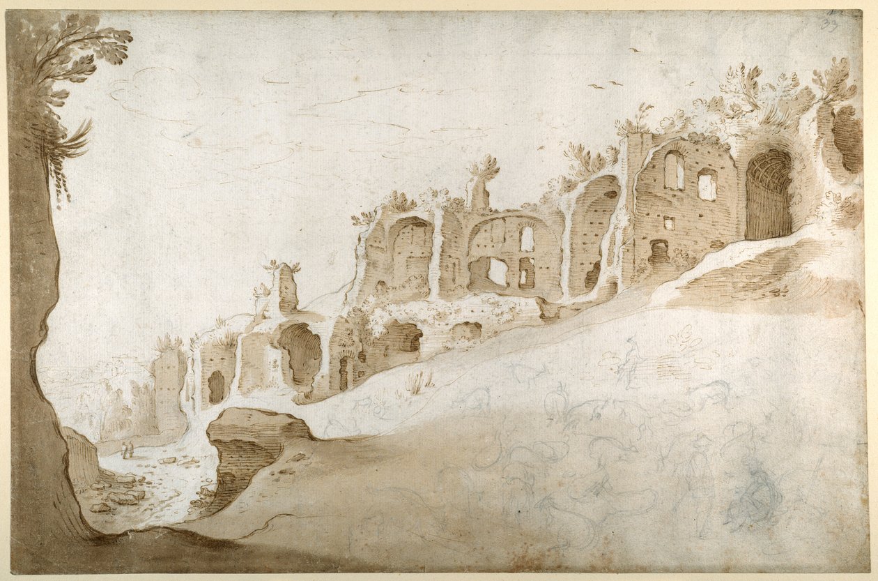 Rovine sul Palatino: la Domus Augustana e il Palazzo di Settimio Severo da Sebastian Vrancx