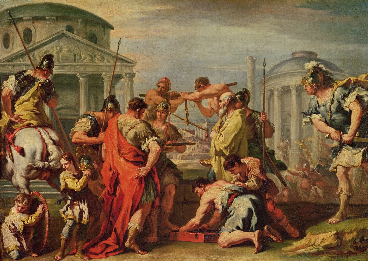 Marco Furio Camillo (m.c.365 a.C.) e Brenno (fl.c.389 a.C.) da Sebastiano Ricci