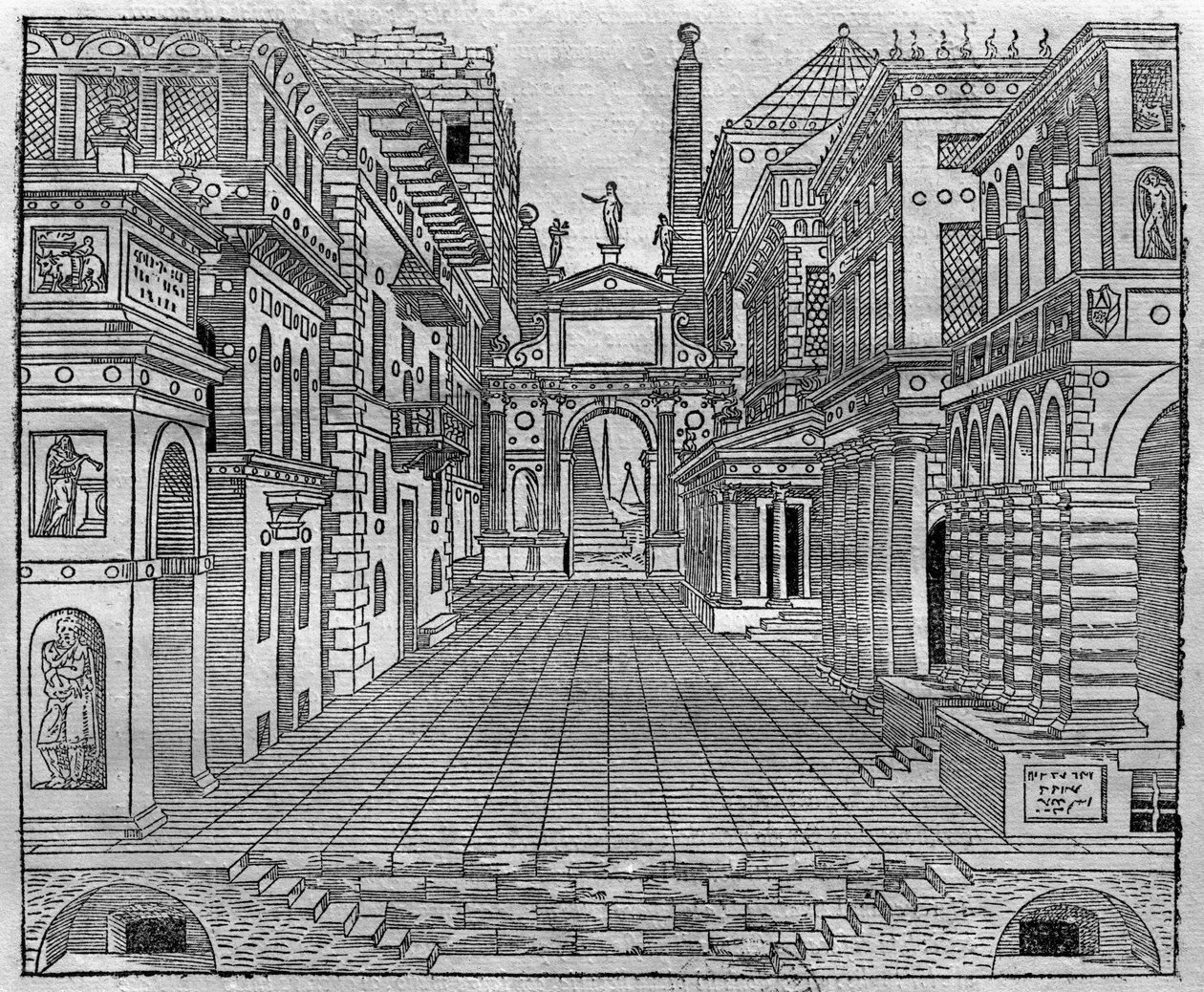 Scenografia per una scena tragica da Sebastiano Serlio