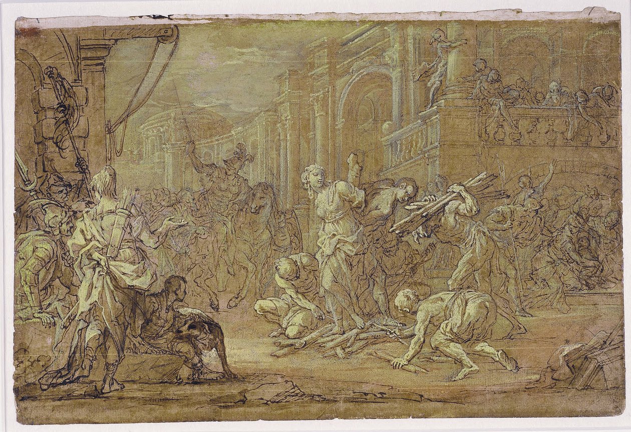 Clorinda salva Sofronia e Olindo dal rogo a Gerusalemme da Sebastiano Conca