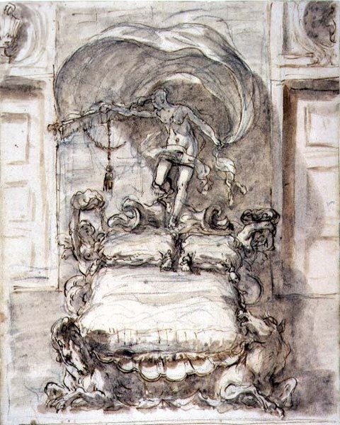 Letto con cavallucci marini e Fortuna da Sebastiano Ricci