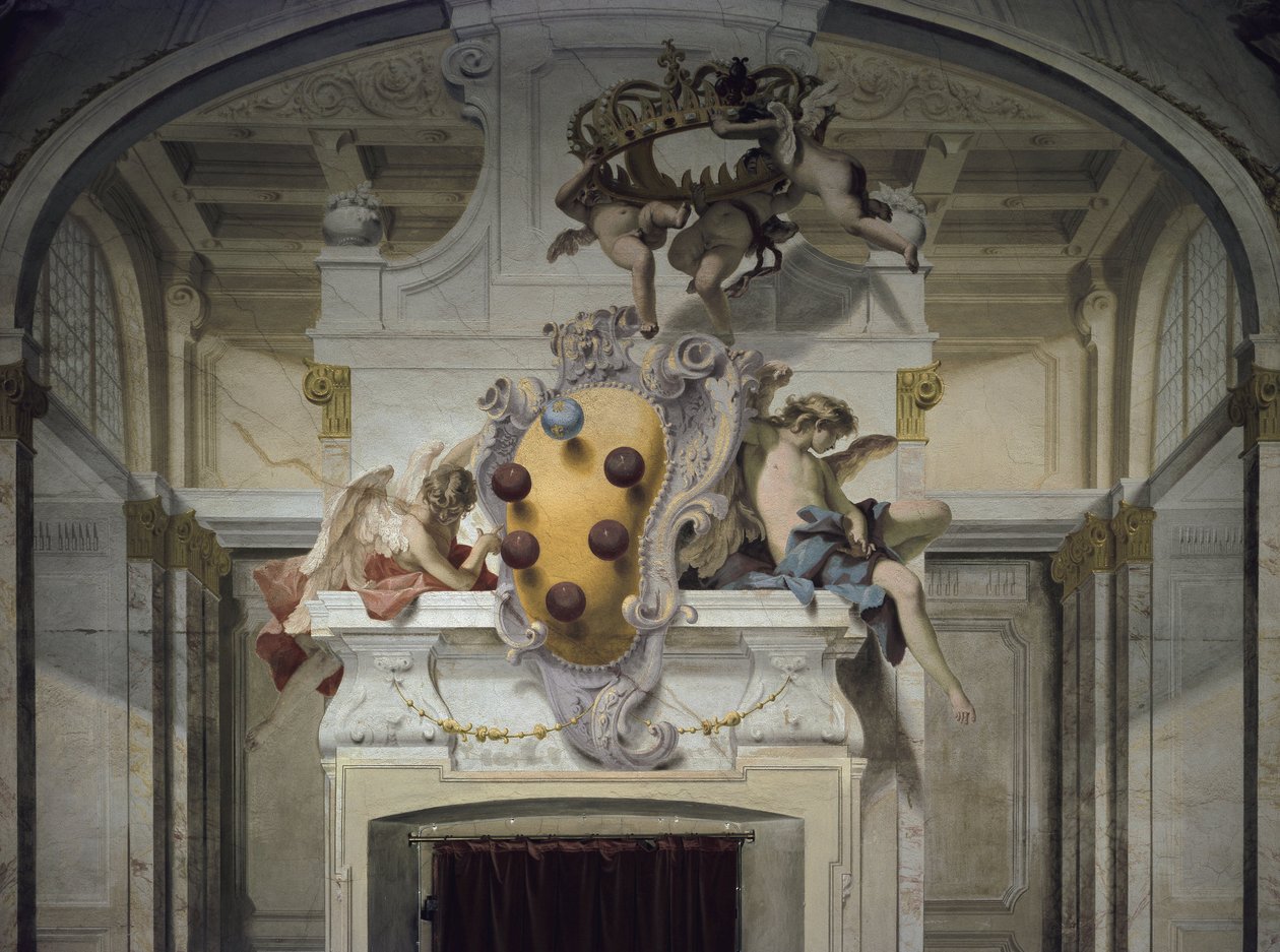 Stemma dei Medici. Affresco di Sebastiano Ricci