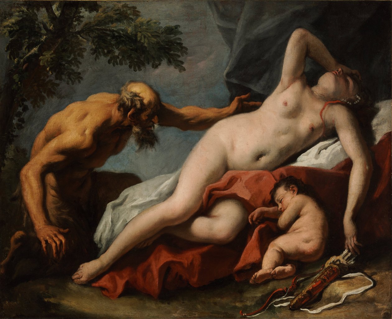 Venere e Satiro - Dipinto di Sebastiano Ricci da Sebastiano Ricci